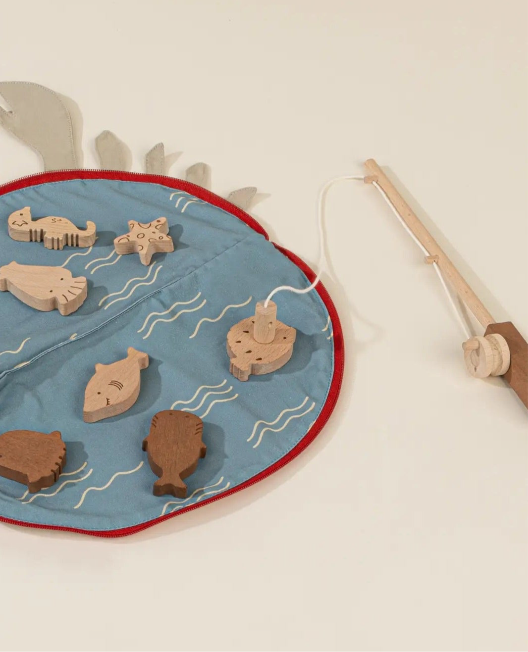 Wooden Fishing Game with Bag