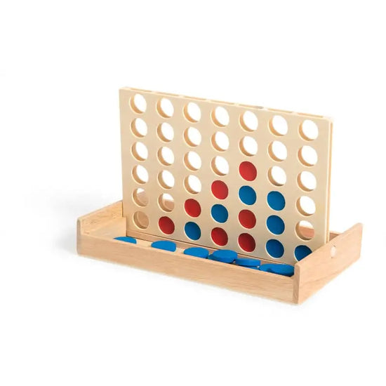 4 in a Row Wooden Board Game