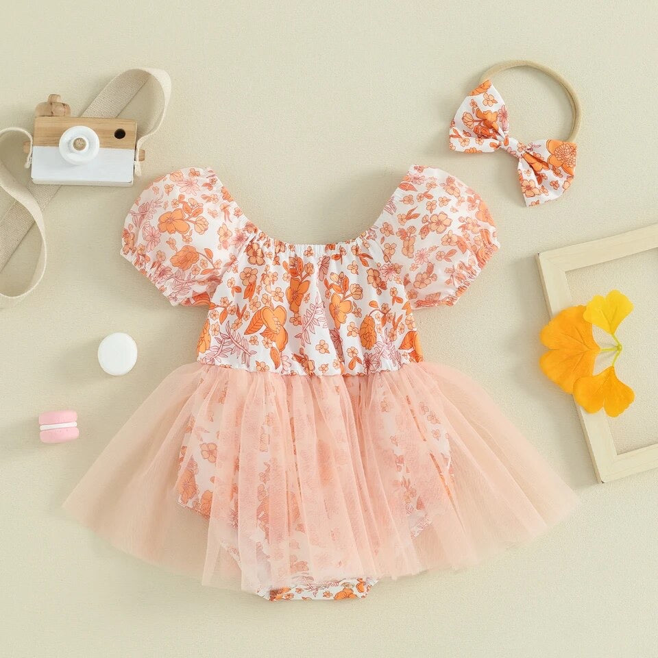 She's Sweet as a Peach! Floral Romper