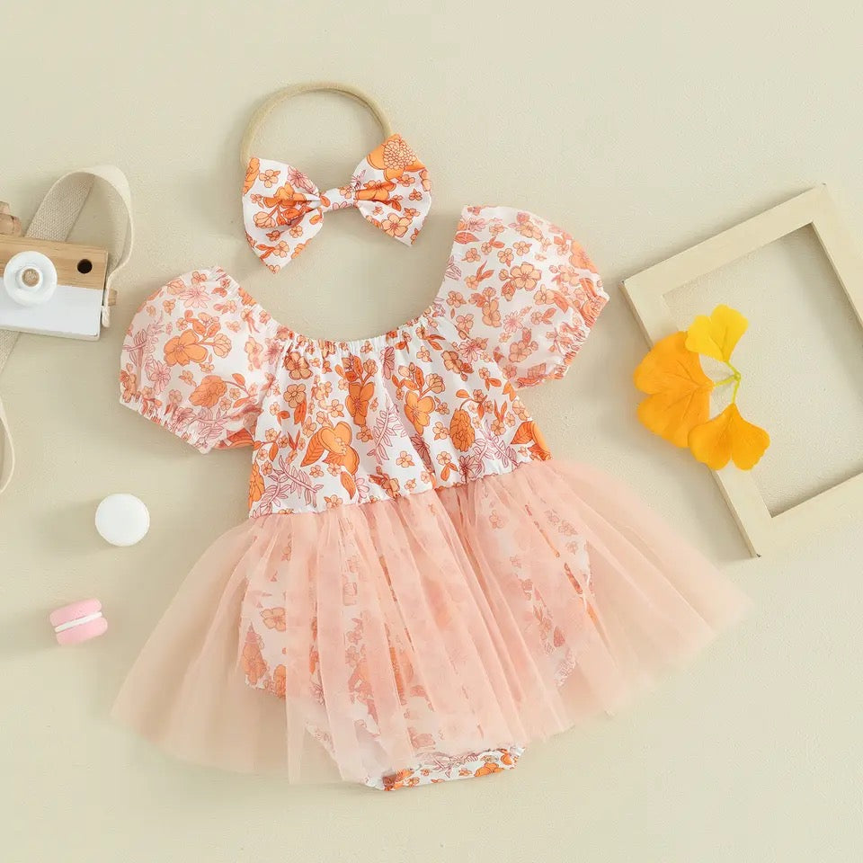 She's Sweet as a Peach! Floral Romper