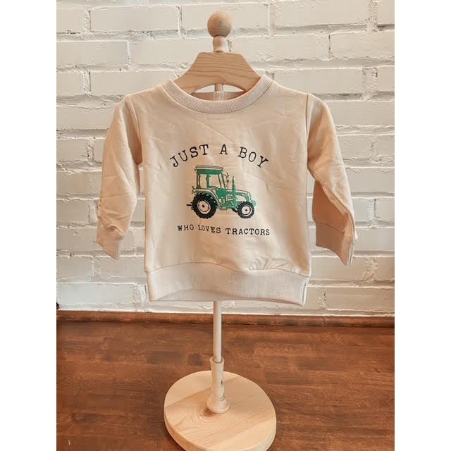 Just A Boy Who Loves Tractors Crewneck