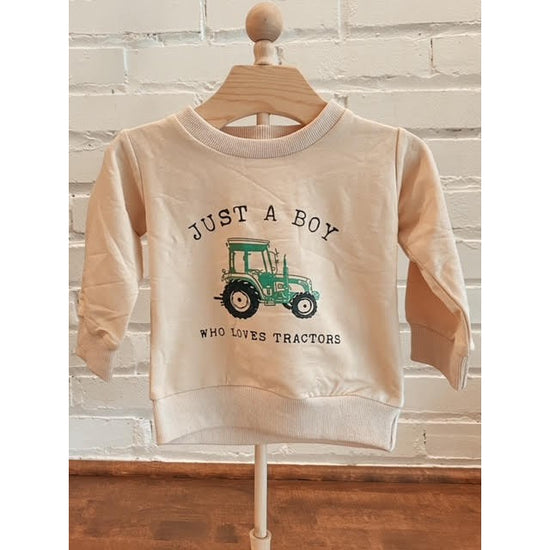 Just A Boy Who Loves Tractors Crewneck