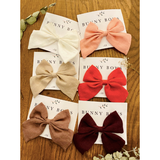 Bunny Bows Medium Long Tail Canvas Bow